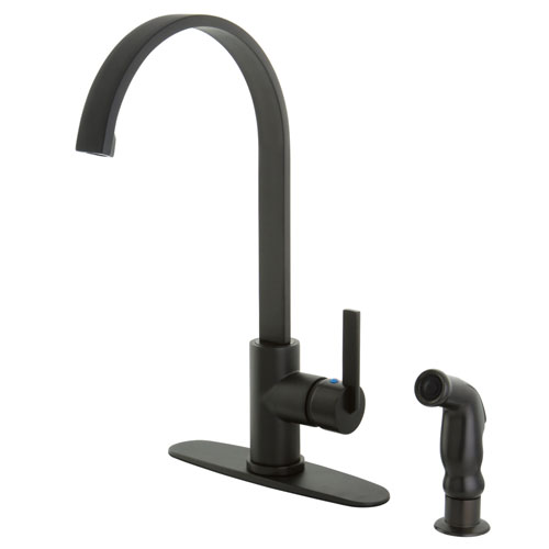 Kingston Oil Rubbed Bronze Single Handle Kitchen Faucet w Sprayer GS8715CTLSP