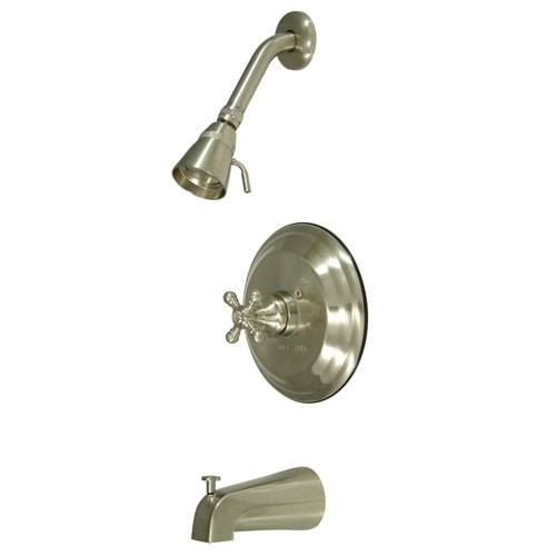 Kingston Satin Nickel Single Handle Tub and Shower Combination Faucet KB2638BX