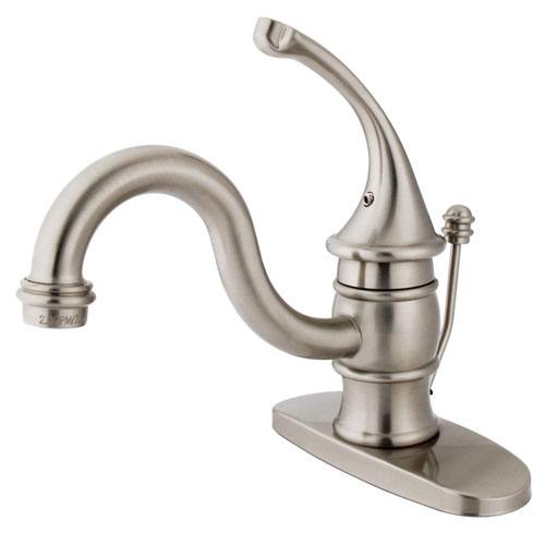 Kingston Brass Satin Nickel Georgian bathroom centerset faucet w drain KB3408GL