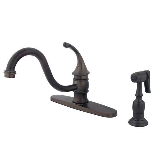 Kingston Oil Rubbed Bronze Georgian kitchen faucet with brass sprayer KB3575GLBS