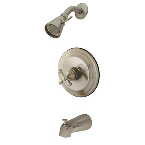 Kingston Satin Nickel Single Handle Tub and Shower Combination Faucet KB3638AX
