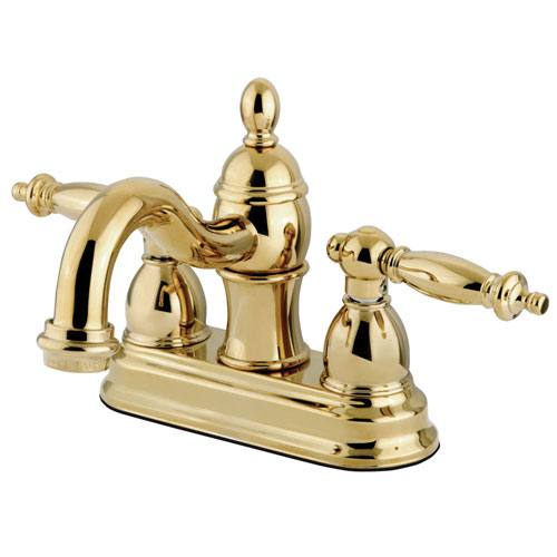 Kingston Polished Brass Templeton Centerset Bathroom Faucet W Drain KB3902TL