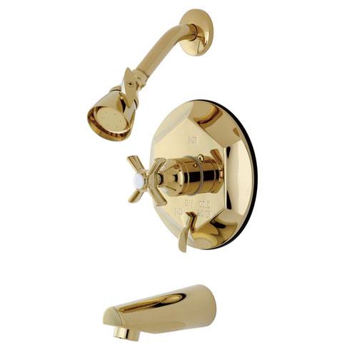 Kingston Brass KB46320ZX Tub and Shower Combination Faucet Polished Brass