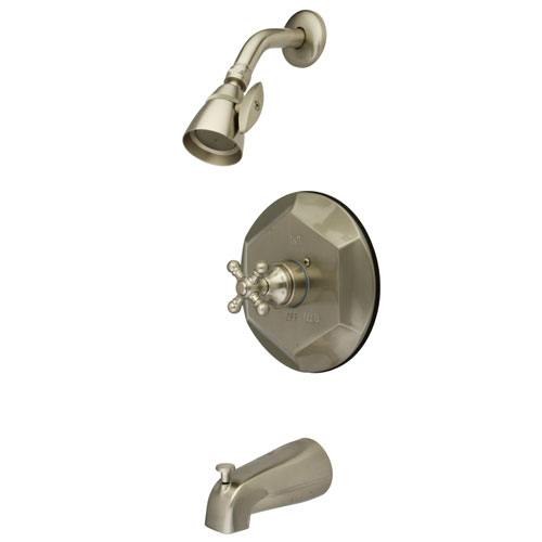 Kingston Brass Satin Nickel Single Handle Tub and Shower Combo Faucet KB4638BX