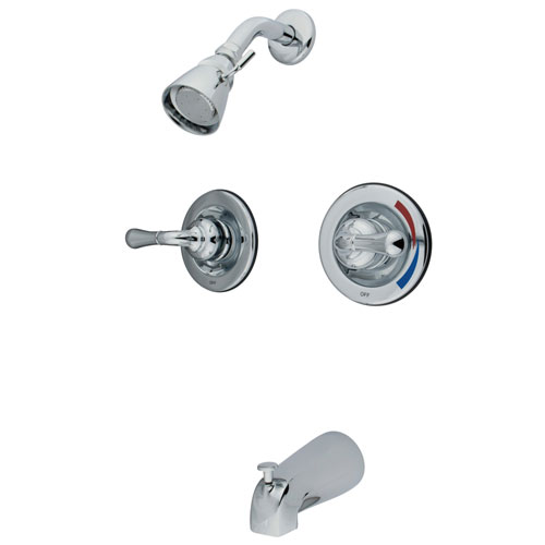 Kingston Magellan Chrome Two Handle Tub and Shower Combination Faucet KB671
