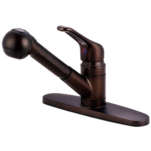 Kingston Oil Rubbed Bronze Single Loop Handle Pull-Out Kitchen Faucet KB705SP