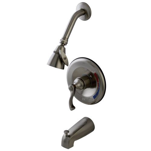 Kingston Satin Nickel Single Handle Tub & Shower Combination Faucet KB8638FL