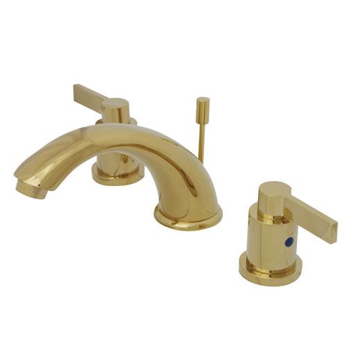 Polished Brass NuvoFusion C Spout Widespread bathroom Faucet w/pop-Up KB8962NDL