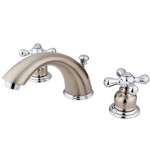 Kingston Satin Nickel/Chrome 2 Handle Widespread Bathroom Faucet w Pop-up KB977X