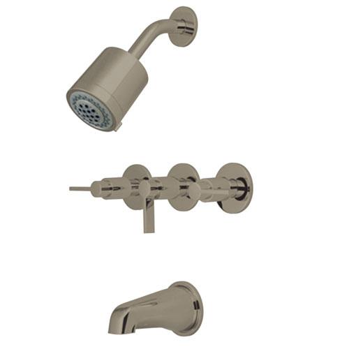 Kingston Satin Nickel NuvoFusion tub and shower combination faucet KBX8138NDL