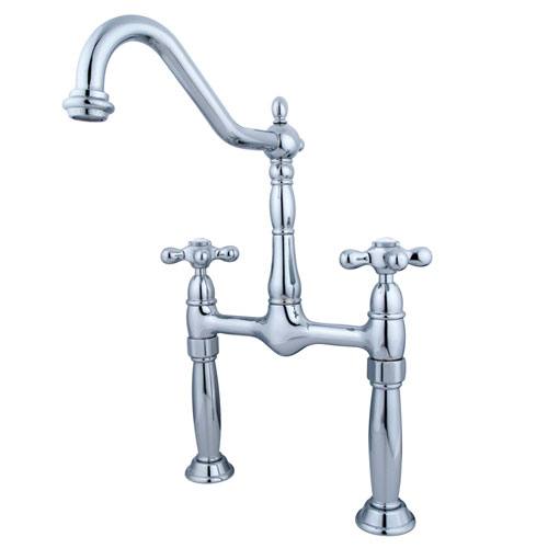 Kingston Brass Chrome 2 Handle Vessel Sink Bathroom Lavatory Faucet KS1071AX