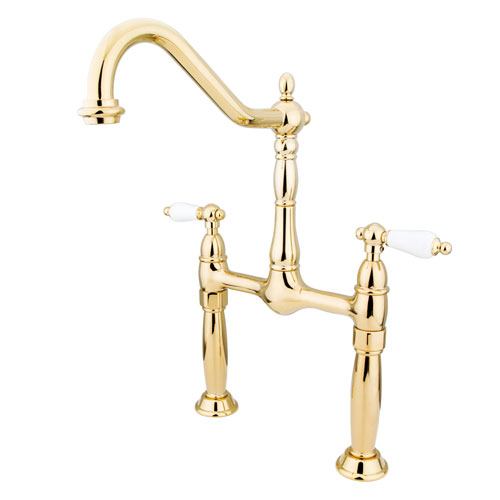 Kingston Brass Polished Brass Two Handle Vessel Sink Faucet KS1072PL