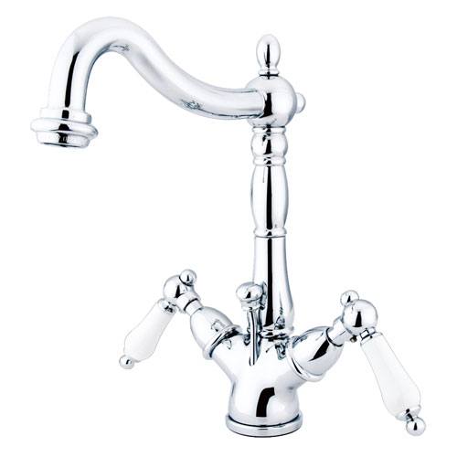 Kingston Brass Chrome 2 Handle Single Hole Bathroom Faucet w Pop-up KS1431PL