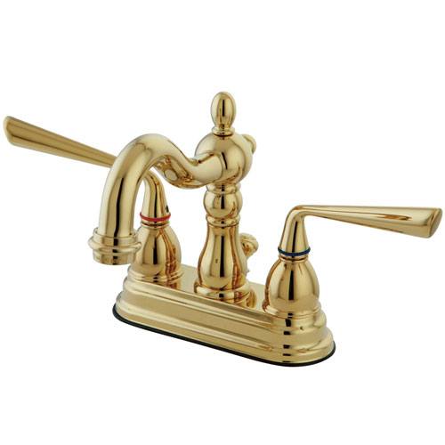 Kingston Silver Sage Polished Brass Centerset Bathroom Faucet W Drain KS1602ZL