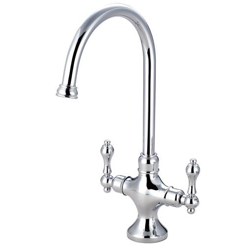Kingston Brass Chrome 2 Handle Single Hole Kitchen Faucet KS1761ALLS