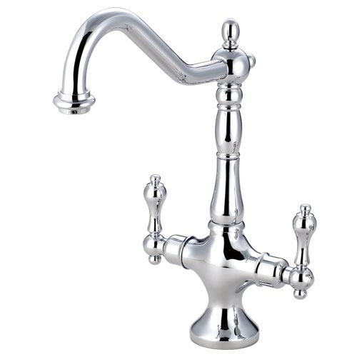 Kingston Brass Chrome 2 Handle Single Hole Kitchen Faucet KS1771ALLS