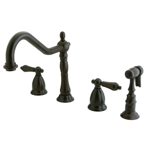 Kingston Oil Rubbed Bronze 2 Handle Widespread Kitchen Faucet w Spray KS1795ALBS