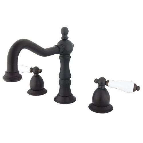 Kingston Oil Rubbed Bronze 2 Handle Widespread Bathroom Faucet w Pop-up KS1975PL
