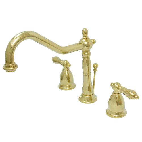 Kingston Polished Brass 2 Handle Widespread Bathroom Faucet w Pop-up KS1992AL
