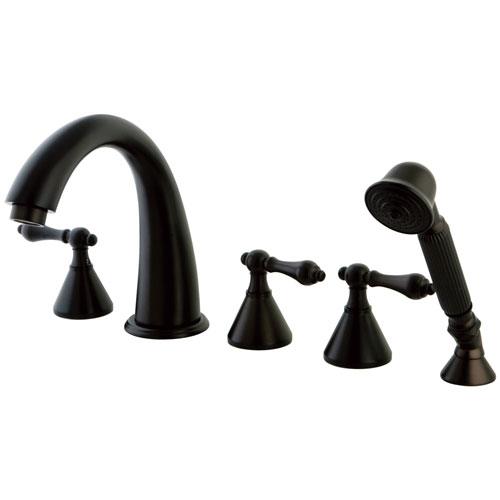 Oil Rubbed Bronze Roman Tub Filler Faucet with Hand Shower KS23655AL