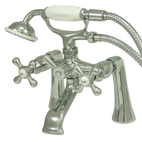 Kingston Brass KS268C Victorian 7-Inch Deck Mount Tub and Shower Faucet, Polished Chrome