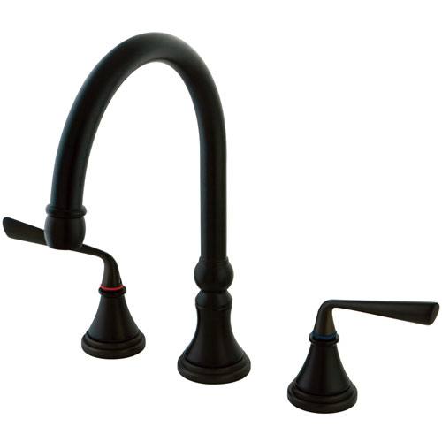 Kingston Oil Rubbed Bronze Widespread Kitchen Faucet Without Sprayer KS2795ZLLS
