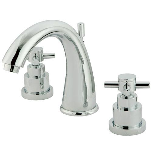Kingston Brass Chrome 2 Handle Widespread Bathroom Faucet w Pop-up KS2961EX