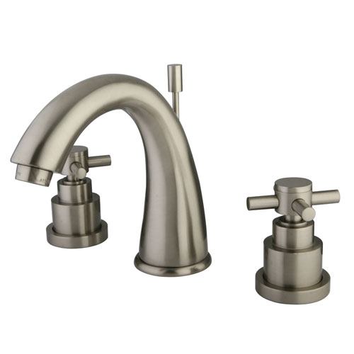 Kingston Satin Nickel 2 Handle Widespread Bathroom Faucet w Pop-up KS2968EX