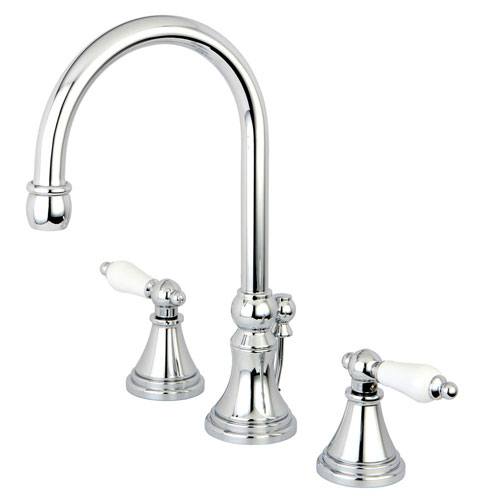 Kingston Brass Chrome 2 Handle Widespread Bathroom Faucet w Pop-up KS2981PL