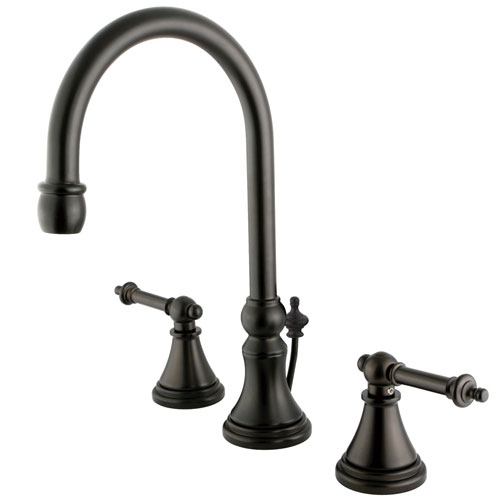 Kingston Oil Rubbed Bronze 2 Handle Widespread Bathroom Faucet w Pop-up KS2985TL