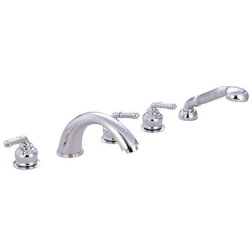 Kingston Chrome Magellan roman tub filler faucet 5 pieces set w/shower KS3615S