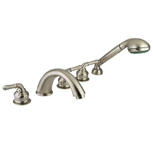 Kingston Satin Nickel Magellan roman tub filler faucet w/hand shower KS3685MHS
