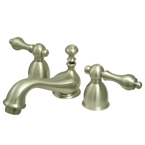 Kingston Brass Satin Nickel Mini widespread Bathroom Lavatory Faucet KS3958AL