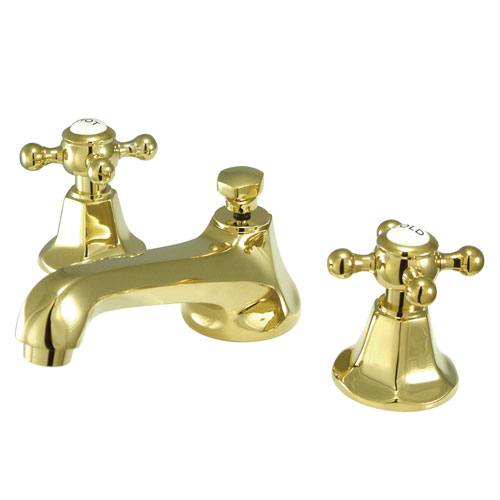 Kingston Polished Brass 2 Handle Widespread Bathroom Faucet w Pop-up KS4462BX