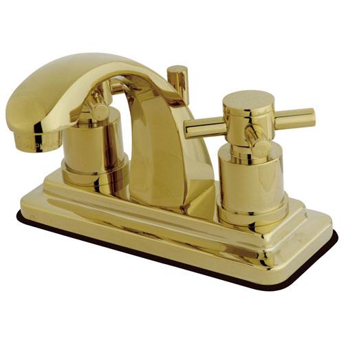 Polished Brass Two Handle Centerset Bathroom Faucet w/ Brass Pop-Up KS4642DX