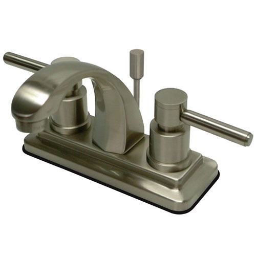 Satin Nickel Two Handle Centerset Bathroom Faucet w/ Brass Pop-Up KS4648DL