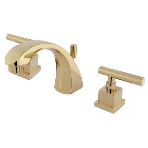 Kingston Claremont Polished Brass Widespread Bathroom Faucet w\Pop-up KS4982CQL