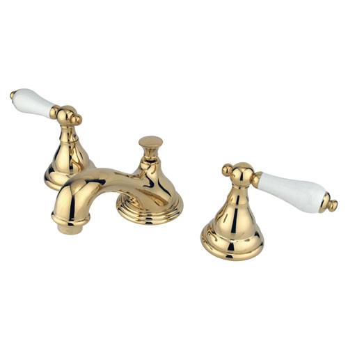 Kingston Polished Brass Royale 2 Hdl Widespread Bathroom Faucet w drain KS5562PL