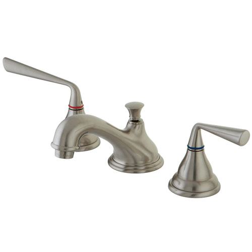 Kingston Satin Nickel Silver Sage Widespread Bathroom Faucet w pop-up KS5568ZL