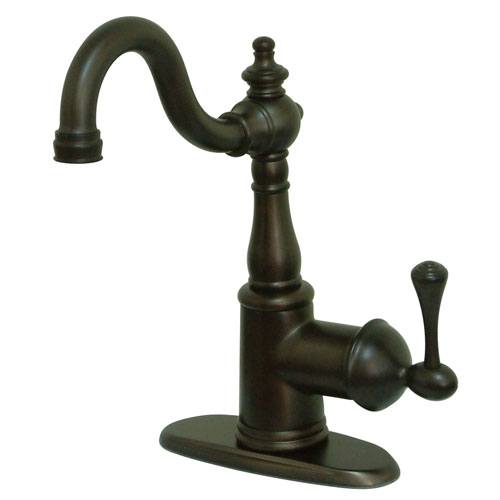Kingston Oil Rubbed Bronze English Vintage Bar Faucet With Cover Plate KS7495BL