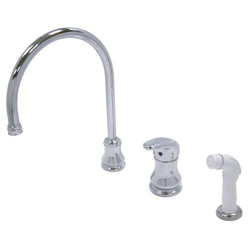 Kingston Chrome Single Loop Handle Widespread Kitchen Faucet w Sprayer KS811C