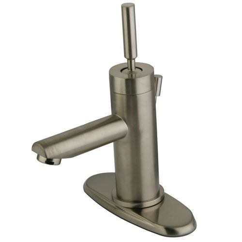 Kingston Concord Satin Nickel Single Handle Bathroom Faucet w Plate KS8208DL
