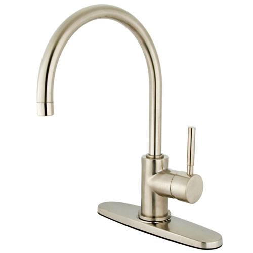 Kingston Brass Concord Satin Nickel Single Handle Kitchen Faucet KS8718DLLS