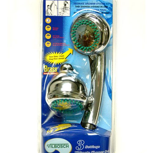 Kingston Brass Chrome Dual Shower Combo Kit with Stainless Steel Hose KX0132DB