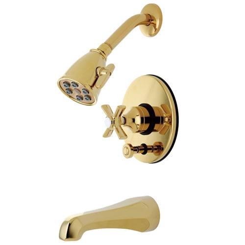 Kingston Brass VB86920ZX Tub and Shower Combination Faucet Polished Brass