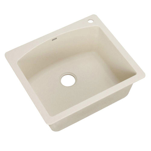 Blanco Diamond Dual Mount Composite 25 inch 1-Hole Single Bowl Kitchen Sink in Biscuit 439565