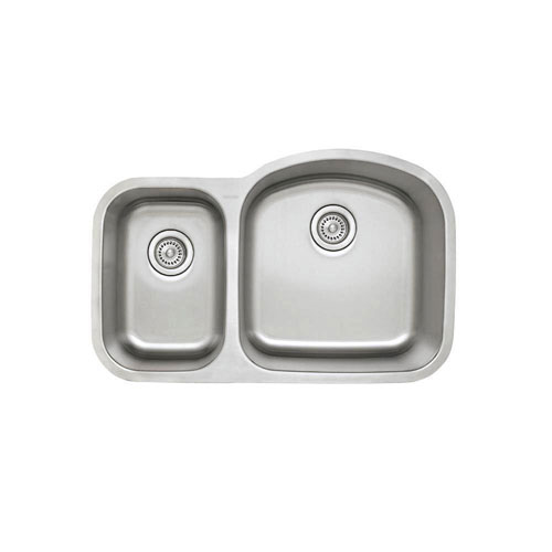 Blanco Stellar Undermount Stainless Steel 31.75 inch 0-Hole 1.6 Reverse Double Bowl Kitchen Sink 537962