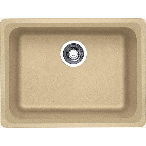 Blanco Vision Undermount Composite 24x18x8 0-Hole Single Bowl Kitchen Sink in Biscotti 573770