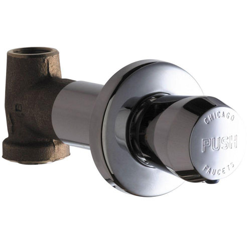 Chicago Faucets Concealed Straight Valve with MVP Metering Push Handle 461617