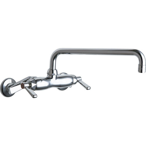 Chicago Faucets 2-Handle Kitchen Faucet in Chrome with 12 inch L Type Swing Spout 469179